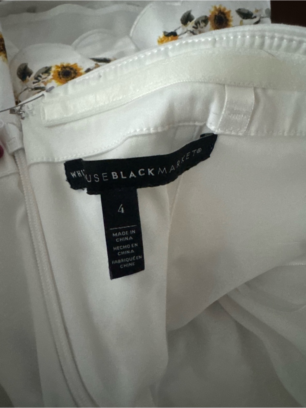White House Black Market White Strapless Sunflower Peplum Crop Top - Picture 10 of 10